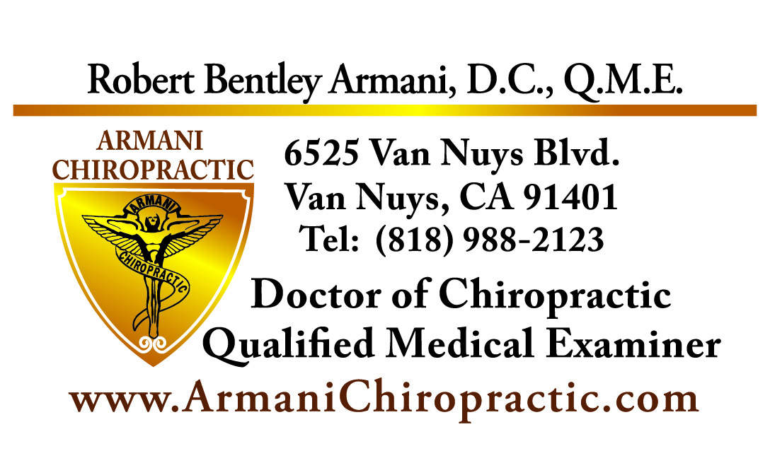 Dr. Robert Bentley Armani D.C. Q.M.E. Doctors Accept Liens CA